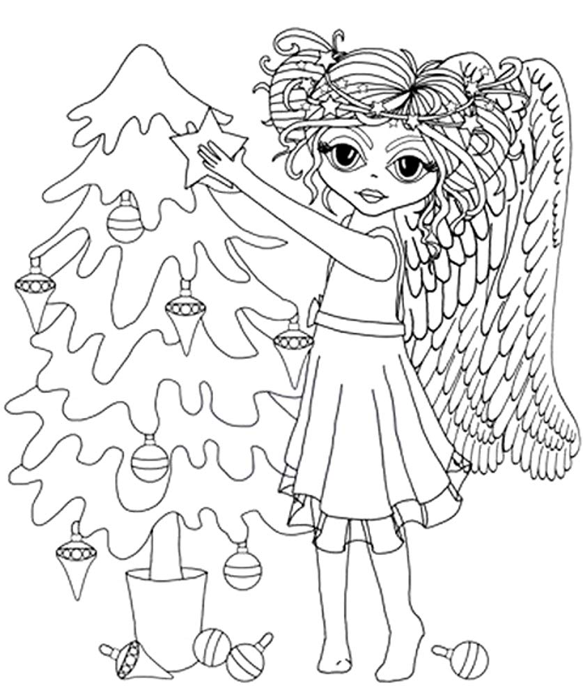 Polkadoodles A6 Angel Tree Clear Polymer Stamp — image 1