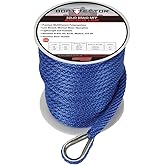 Extreme Max 3006.3478 BoatTector Solid Braid MFP Anchor Line with Thimble - 1/2" x 100', Royal Blue