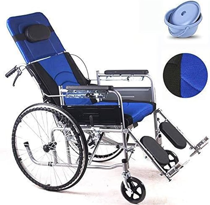 Wheelchair Self Propelled Commode Chair, Folding Transit With
