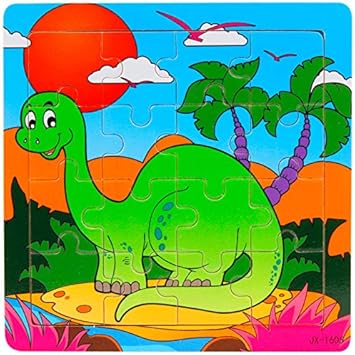 Tiny Souls Wooden Puzzle Green Dinosaur