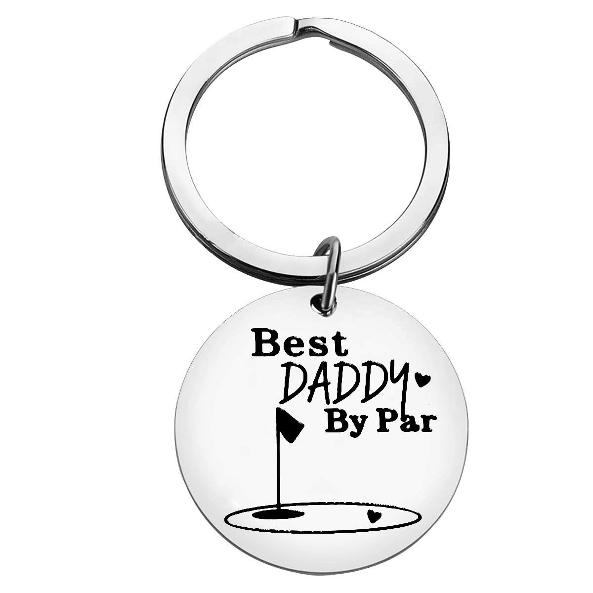Fathers Day Gift for Dad Keyring Daddy Keyring Gift Dad Gift from Daughter to Daddy Thanksgiving Christmas Birthday Gift for Papa Daddy Golf Charm Keyring for Father Keyring Best Daddy by Par Keychain