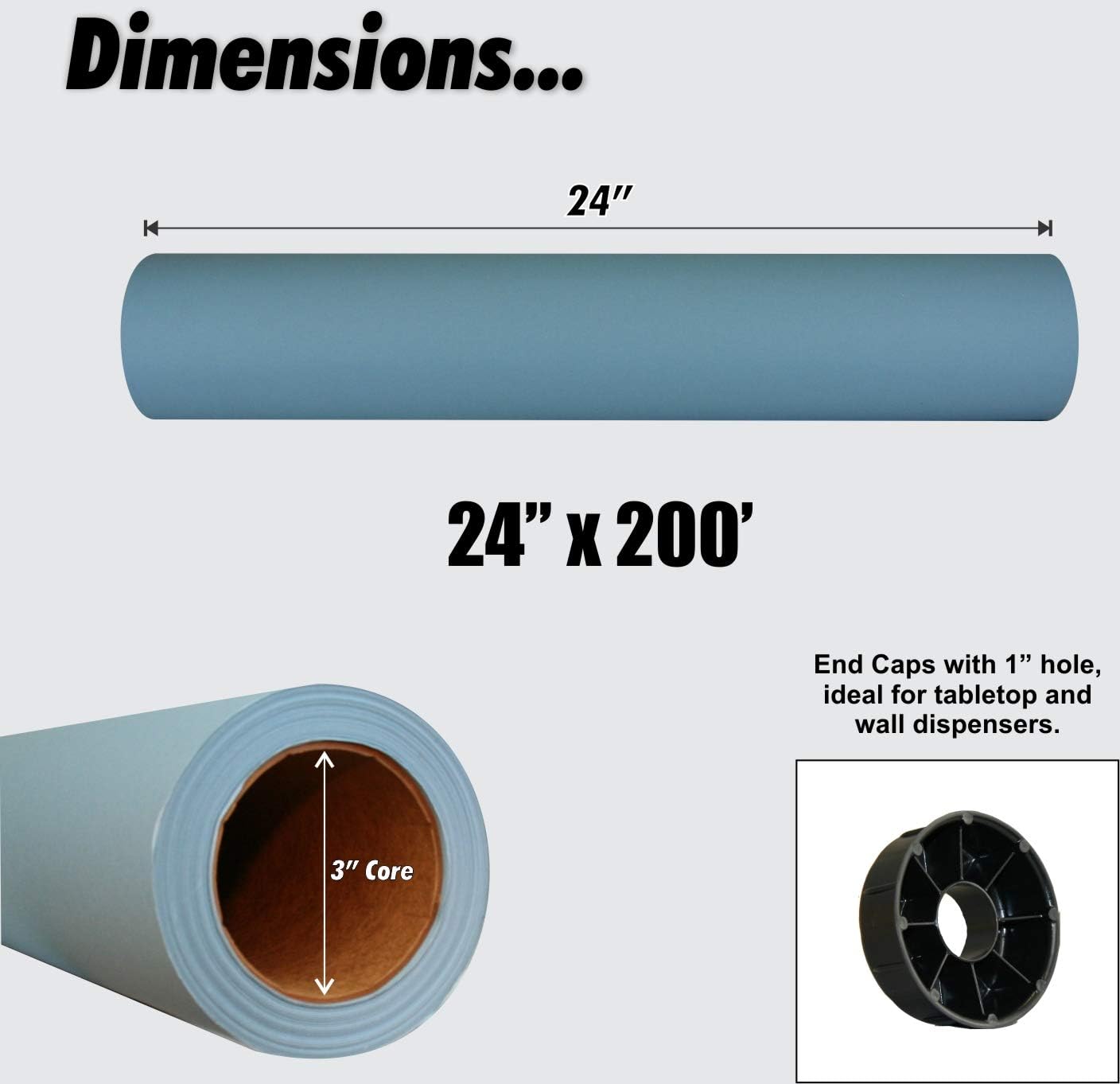 Light Blue Kraft Paper Roll | 24" x 200’ (2, 400”) | Best Colored Paper for Art & Crafts, Bulletin Boards, Gift Wrapping, Table Runner, and Decorations