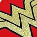 DC Comics Wonder Woman Glitter Juniors Red V-neck Cape Tee (Small)