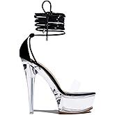 MissHeel Clear Platform Sexy Heels Lace-up Stiletto Heel
