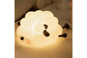 NESVECIT Rechargeable LED Night Light for Kids, 3-Level Dimmable Nursery Nightlight, Food Grade Silicone Squishy Lamp Perfect Bedside Touch Lamp with 30 Min Timer for Breastfeeding, Toddler, Baby Décor Black