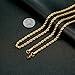 vcmart 18K Gold Plated 4mm Stainless Steel Rope Chain Men Women, 22