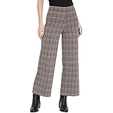 Lyssé Erin High Waist Wide Leg Jacquard Ponte Pants for Women – Stretch Ponte Knit Pants with Pull-On Waist & Pockets
