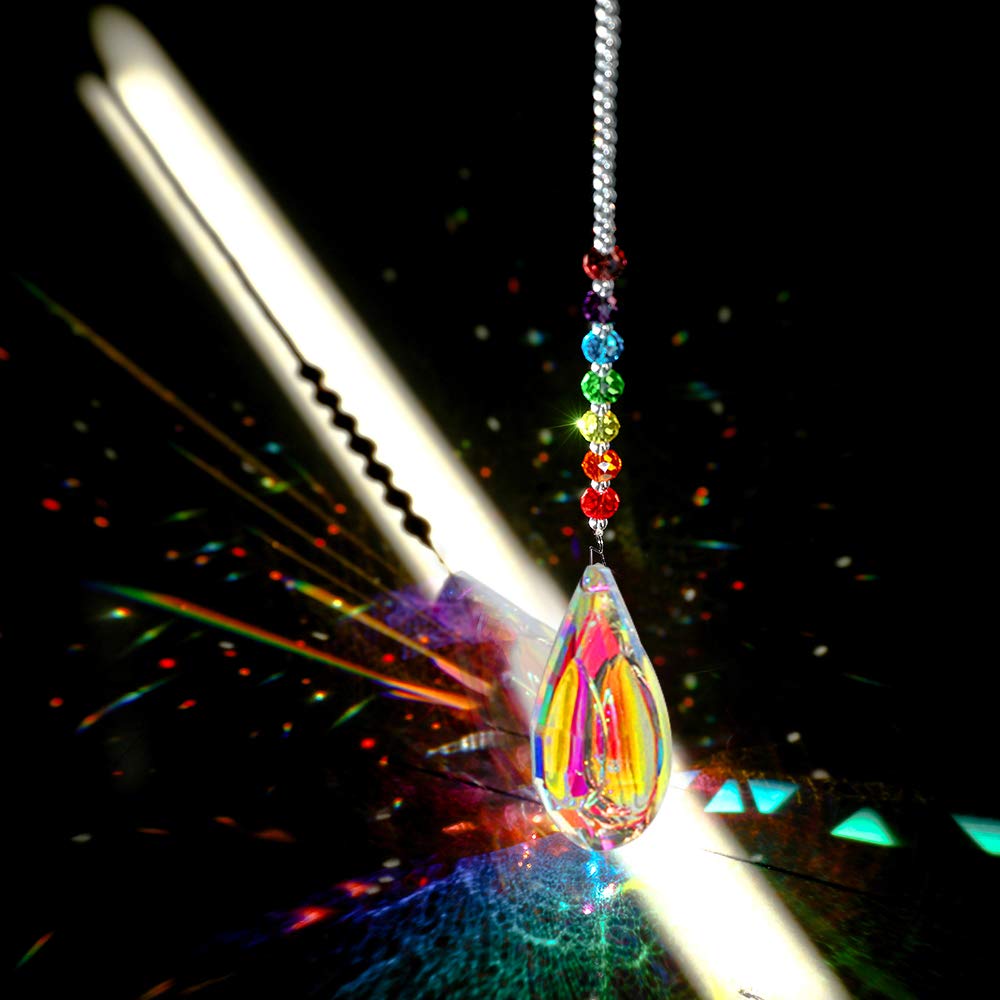 WEISIPU Crystals Ball Prisms Suncatcher Hanging Ornament Crystals Colorful Crystal Pendants for Home, Office, Garden Decoration, Car Pendant, Birthday Present