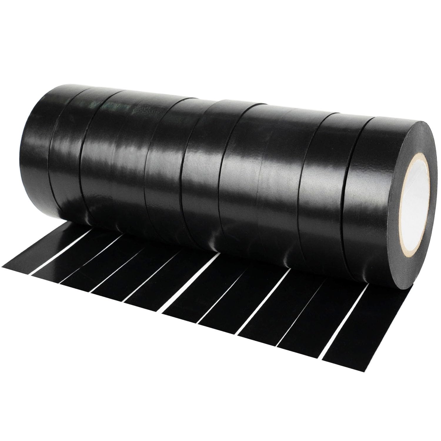 WELSTIK 10 Rolls Black Electrical Tape 19mm x 20m for Insulating, Repairing and Protecting Electrical Wires