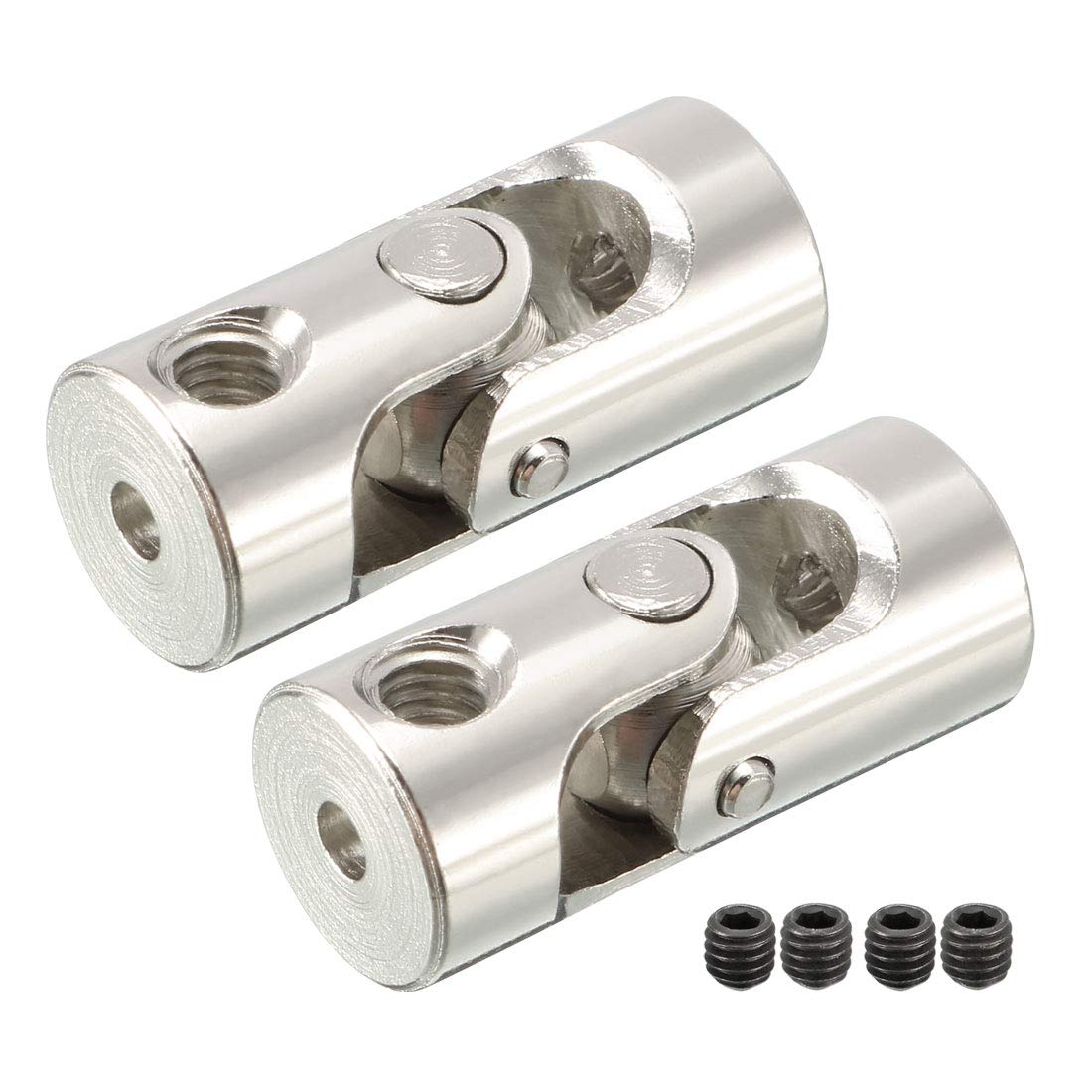 sourcing map 2mm To 2mm Inner Dia. Rotatable Universal Steering Shaft U Joint Coupler L18XD8 2pcs