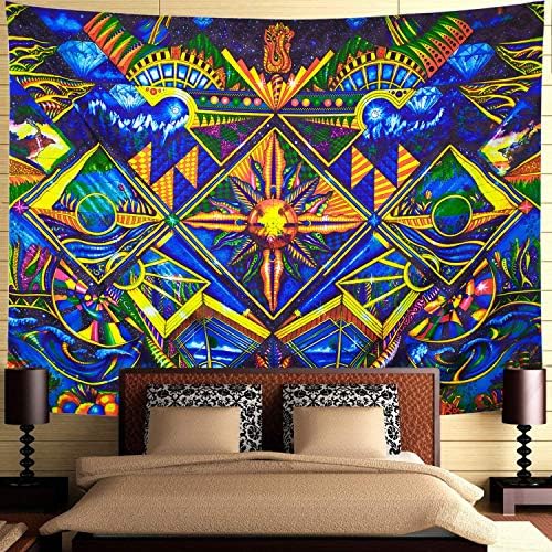 Leofanger Psychedelic Tapestry Bohemian Mandala Tapestry Abstract Colorful Painting Sun Wall Hanging Tapestry for Bedroom Living Room Dorm Decor (Large-78.8"x59.1", Psychedelic)