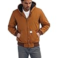TUAOVA Men's Loose Fit Quilted Flannel Lined Workwear Waterproof Active Jacket Hooded Work Coat