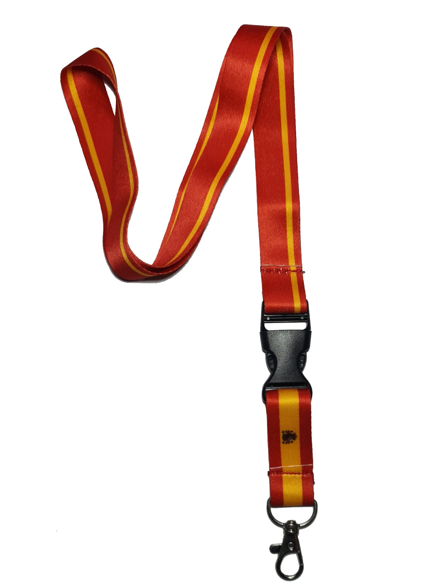TAO Regional Badge Holder Lanyard with Clip, Black, Red, Striped, Nylon/Polyester, 53 cm, Spain