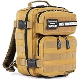 WOLFpak 9L Mini Tactical Backpack for Men & Women | Compact, Small Everyday Carry Bag for Gym, School, Travel | Durable, Water-Resistant Daypack with Molle System and Patch Panel (Khaki)