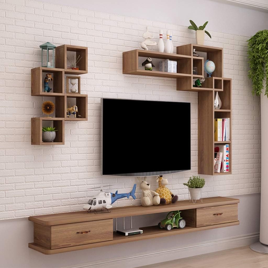 Jfdjhjtwt Floating shelf Floating shelf Wall-Mounted TV Cabinet Wall Background Storage Shelf Media Console Floating TV Shelf TV St