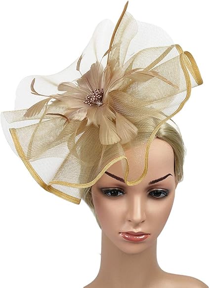 gold fascinator hat