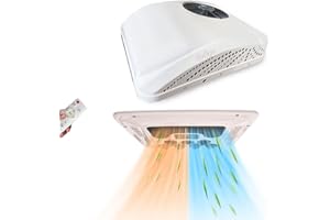 BAILIGO RV Air Conditioner with Heat 12V Universal Rooftop AC Unit Van Air Conditioner Heater Combo, 9000BTU Quiet 12 Volt Camper A/C Unit, 2 In 1 Heating & Cooling for Box Truck, Travel Trailer, Motorhome