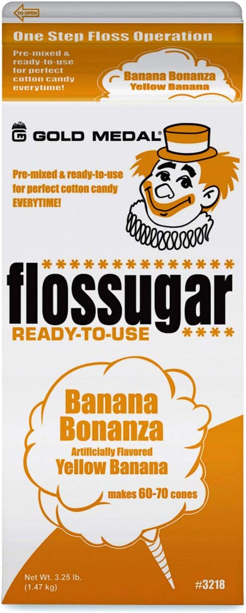 Beach City Wholesalers Cotton Candy Flossugar - Banana Bonanza - 3.25 lb carton (1 count)