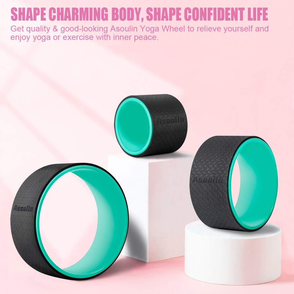 Yoga Wheel Set 3 Pack, Sports Yoga Roller Set Yoga Prop Wheel for Back Pain, Strong Back Wheel with Comfort Thick Cushion for Stretching, Improving Flexibility, Backbends & Yoga Poses-Support 660LBS : Sports & Outdoors