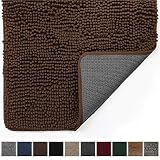 Gorilla Grip Original Indoor Durable Chenille Doormat, 30x20, Absorbent, Machine Washable Inside Mats, Low-Profile Rug Doormats for Entry, Mud Room, Back Door, High Traffic Areas, Brown