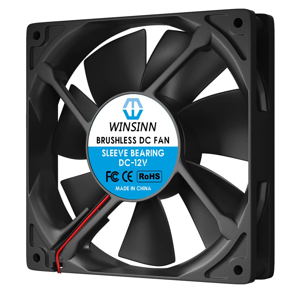 WINSINN 120mm Fan 12V Brushless 12025 120x25mm for Cooling PC Computer Case CPU Coolers Radiators - 2Pin