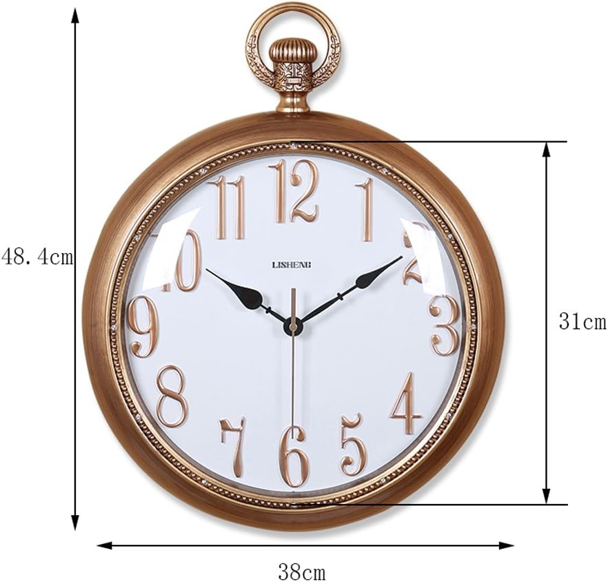 Amazon Com Myh Us Minimalist Art Large Pocket Watch Wall Clock Creative Quartz Clock Decoration Wall Clock Bedroom Mute Pocket Watch Crafts Home Kitchen