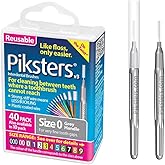 Piksters Interdental Brushes, 40 pk, Size 0, Interdental Tooth Brush for Very Tight Gaps, Gum Soft Bristles for Plaque Remova