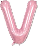 Lingqiang 40 Inch Pastel Pink V Letter Balloon Foil Mylar Party Decor
