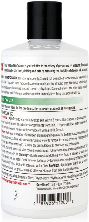 Tec Labs Tecnu Original Poison Oak & Ivy Outdoor Skin Cleanser - First Step in Poison Ivy Treatment, 12 fl oz (pack of 1): Computers & Accessories