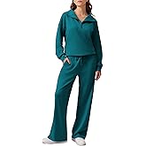 PINSPARK 2 Piece Sets for Women 2025 Fall Outfits Sweatsuit Loose Fit Sweatshirt Wide Leg Sweatpants Matching Set Tracksuit
