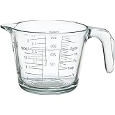 Farberware 2-Cup Borosilicate Glass Wet and Dry Measuring Cup with Oversized Measurements, Clear