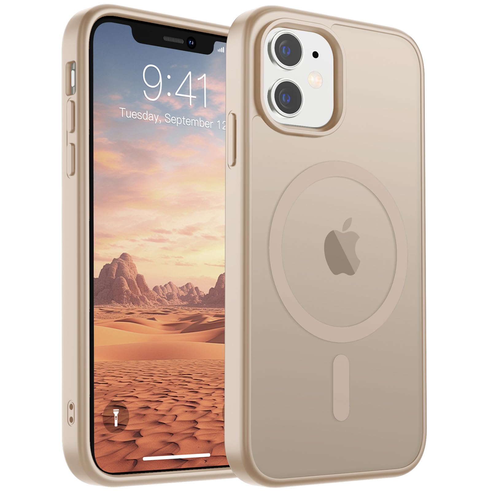 Photo 1 of SUPFINE Magnetic for iPhone 11 Phone Case(Compatible with MagSafe)(Military Grade Drop Protection) Slim Translucent Matte Shockproof with Anti-Fingerprint Phone Case,Desert Gold