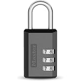 Master Lock Combination Padlock, Gym Locker Lock Custom 3-Digit Code, 647EC | 1-3/16-inch Metal Combination Lock, Set Your Own Combination Locker Lock, Travel Lock For Luggage or Backpack