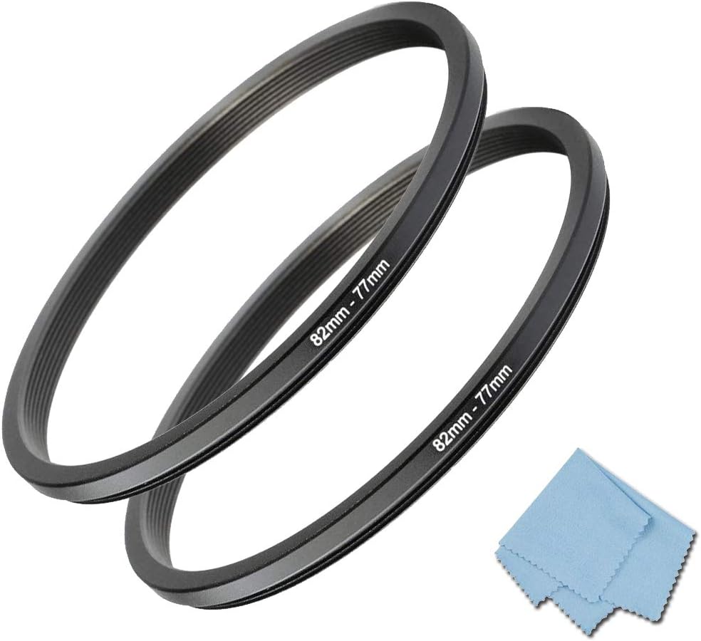 82mm77mm Step Down Ring [82mm Lens to 77mm Filter] 2 Pack, WH1916 Camera Lens