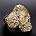 AUMRET Halloween Titanium Steel Men Personality Skull Gold Ring