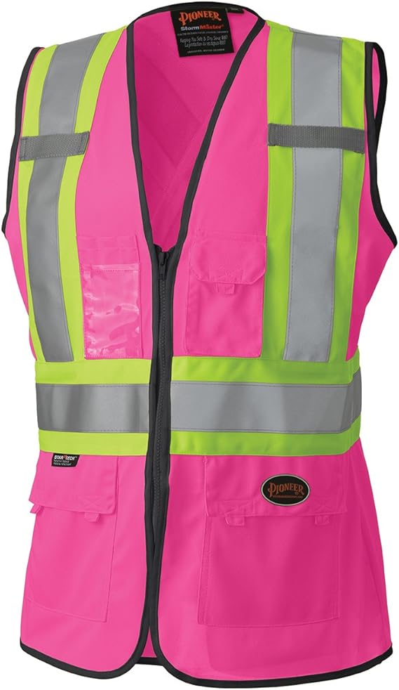 Pioneer V1021840S High Visibility Women's Safety Vest, Pink, Small