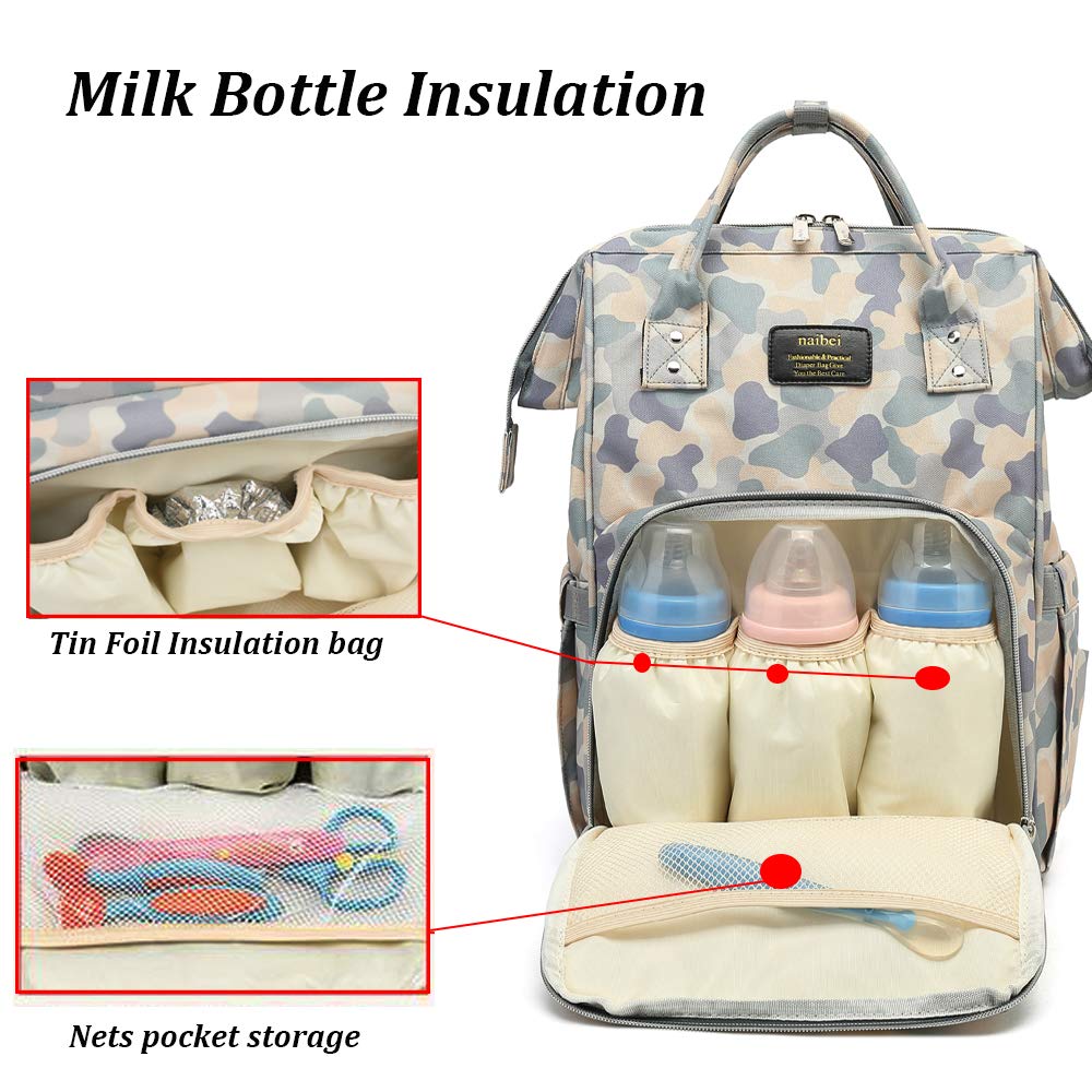 Baby Diaper Bag Backpack Waterproof Stroller Strap Insulated Bag
