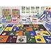 Ottomanson Jenny Collection Non-Slip Rubberback Educational Alphabet Design 5x7 Kid's Area Rug, 5' x 6'6