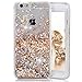 iPhone 6 Plus Case,Crazy Panda 3D Creative Liquid Glitter Design iPhone 6 Plus Liquid Quicksand Bling Adorable flowing Floating Moving Shine Glitter Case iPhone 6 Plus/6S Plus - Light gold diamonds