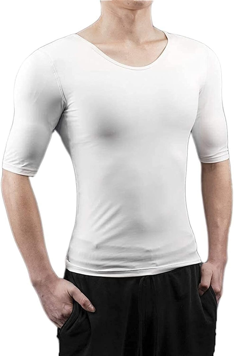 Mens Fake Abdomen Muscle TShirt Men Shaper Vest Body Tummy Mens Fake