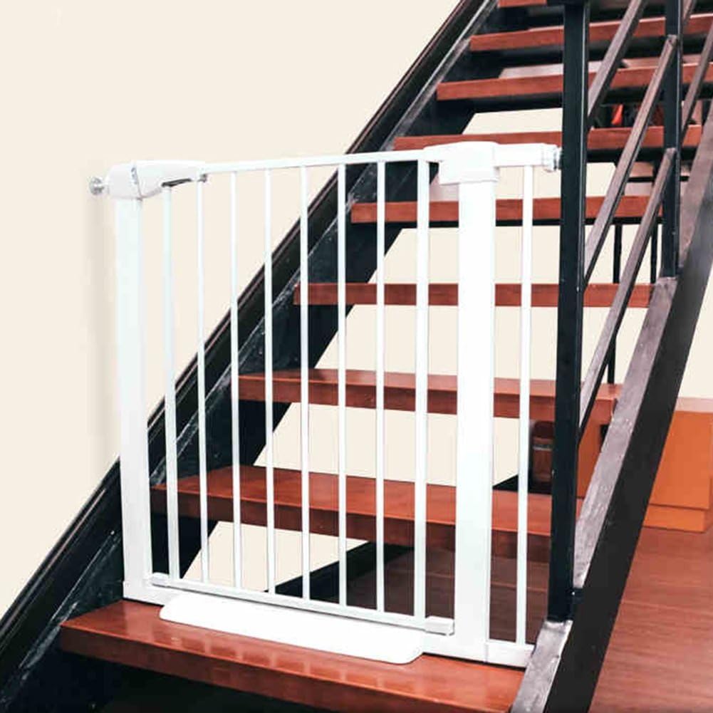 ZAQI Extra Wide Baby Gate With Pet Door Attach To Banister Stair Doorways Banister Wall Protector 63-157CM Wide Whtie Metal (Size : 63-70cm)