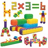 WEofferwhatYOUwant Toddler Plastic Blocks STEM Education 150 Pieces. Build Toy Accessories, Cubes, Shapes and More. Ages 3 Year and up.