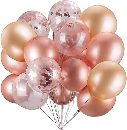 homechi globos de cumpleanos 50 globos decorativos de cumpleanos globos de fiesta de latex de lentejuelas redondas de rosa como decoraciones de