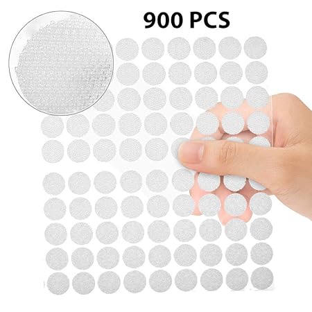 Klett Klebe Punkte, Mopalwin Punkte Klettpunkte 900 Stück Klettband Self Adhesive Klebend Klettverschluss Rund 450 Paar ,10 m