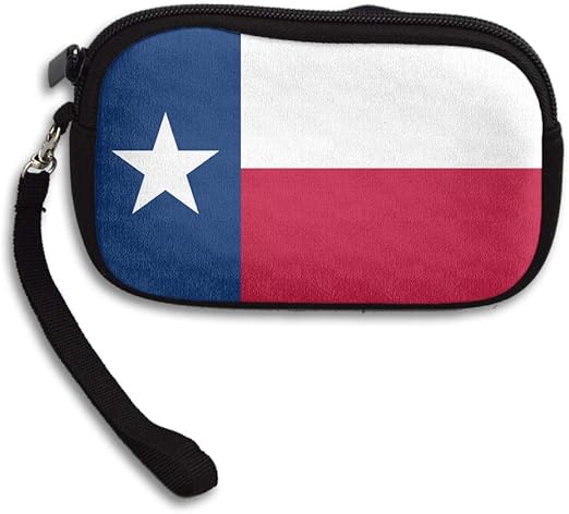 Flag Of Texas Custom Zip Handbag Coin Purse Change Cash Wallet at