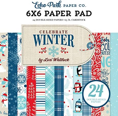 Echo Park Double-Sided Paper Pad 6"X6" 24/Pkg-Celebrate Winter, 12 Designs/2 Each
