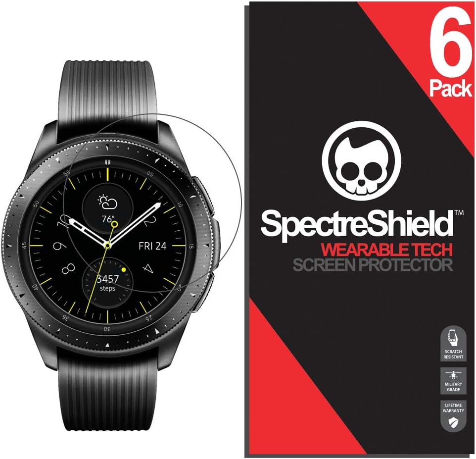 [6-Pack] Spectre Shield Screen Protector for Samsung Galaxy Watch 42mm / Gear S2 / Gear Sport Case Friendly Samsung Galaxy Watch 42mm / Gear S2 / Gear Sport Screen Protector Accessory Clear Film