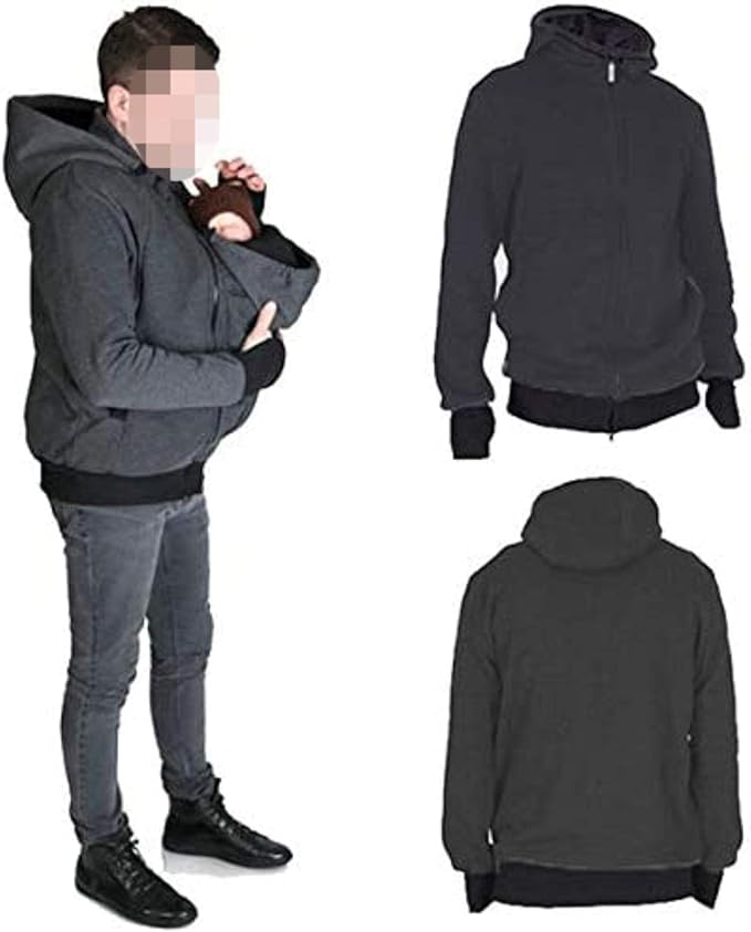 Mens Kangaroo Baby Carrier Hoodie Sweater 2 in 1 Carriers