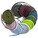 DELELE Athletic Flat Shoe Laces: Double Layer Colorful Twill Shoelaces 2 Pair