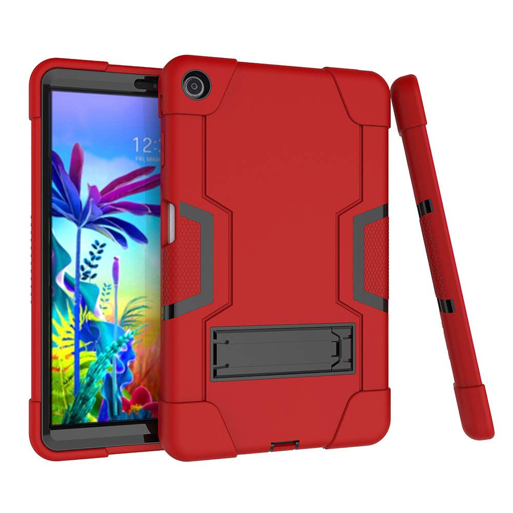 KoolbeiCase for LG G Pad 5 10.1" Case 2019,Heavy-Duty Drop-Proof and Shock-Resistant Rugged Hybrid case with Built-in Stand, for LG G Pad 5 10.1 inch FHD Tablet 2019 (Red+Black)